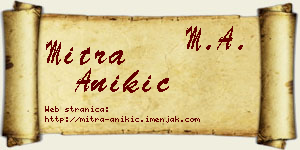 Mitra Anikić vizit kartica